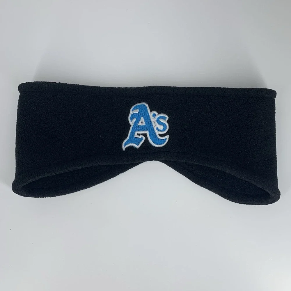 The Game A's OSFM Baseball Visor Hat Cap and Womens Ear Warmer Cover Headband